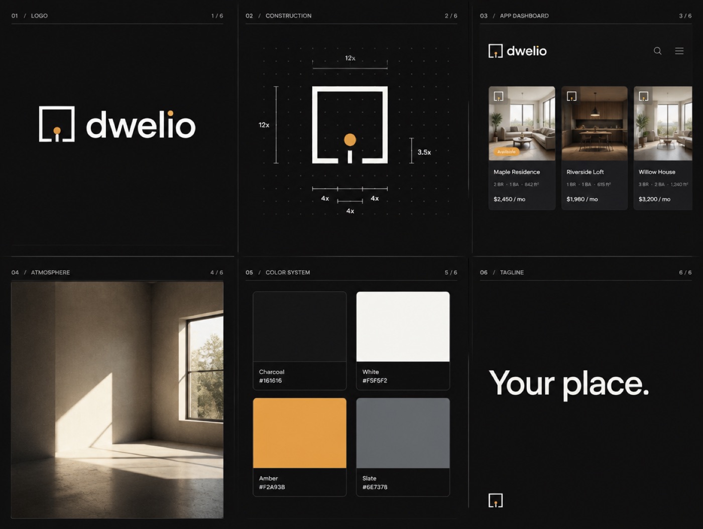 The Room brand board for Dwelio