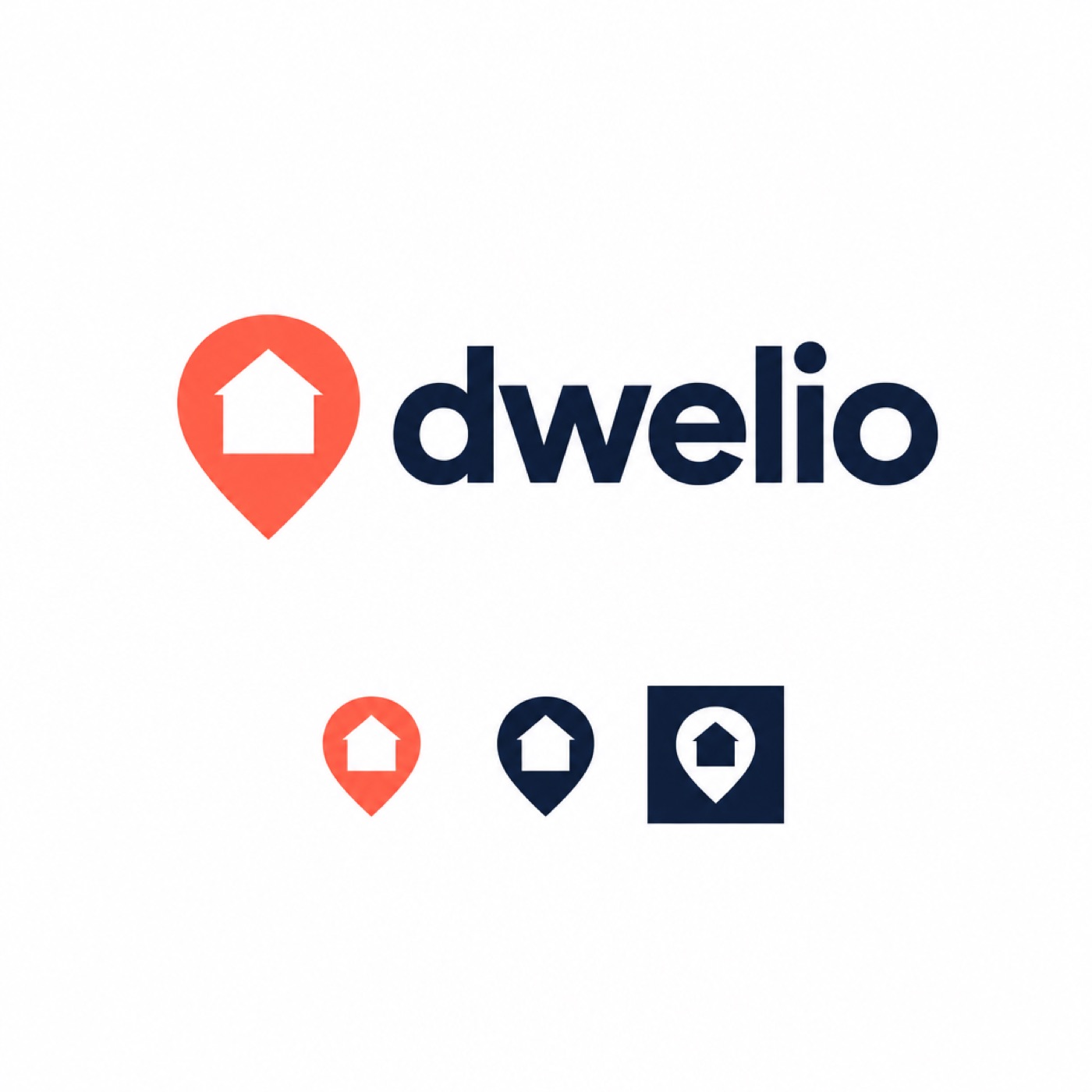 Home Pin, Cutout logo lockup for Dwelio