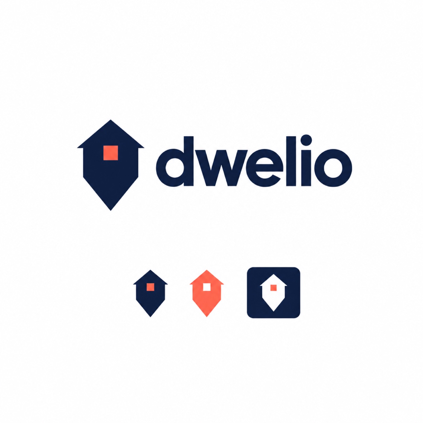 Home Pin, Fused logo lockup for Dwelio